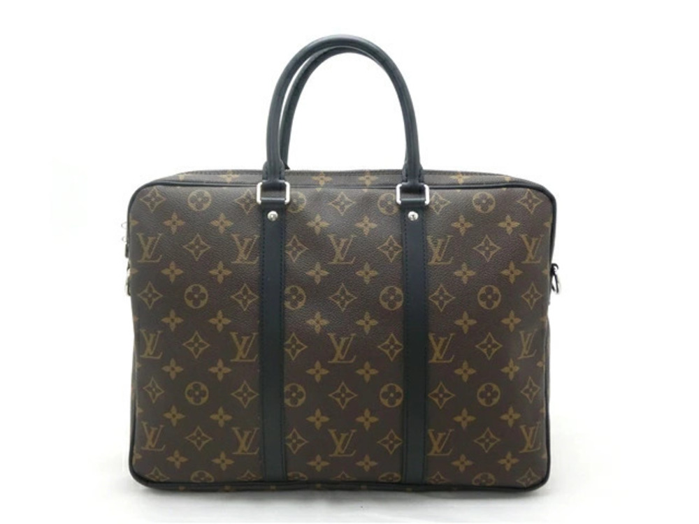 LOUIS VUITTON PDV Business Bag Monogram Macassar Brown Briefcase